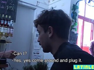 Latino stud sucks bartendars cock and anal fucked hard