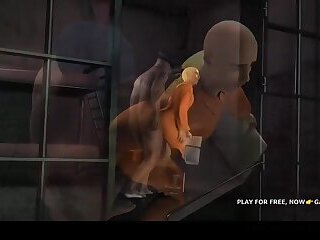 3D CARTOON PRISONER GETS FUCKED ANALLY BY A FAT BLACK COP